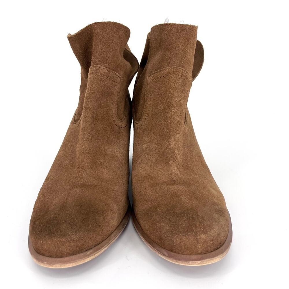 BP. Suede Notched Booties Cognac Brown 8 - Picture 3 of 9